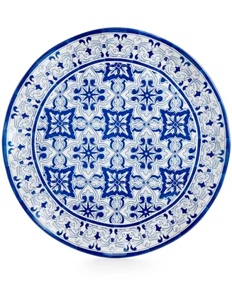 Q squared Talavera Azul Collection Melamine 16" Serving Platter