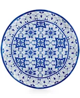 Q squared Talavera Azul Collection Melamine 16" Serving Platter