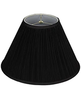 Springcrest Black Mushroom Pleated Large Empire Lamp Shade 7" Top x 17" Bottom x 11" High x 11.5" Slant (Spider) Replacement with Harp and Finial