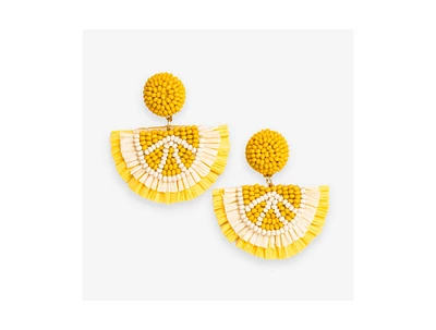 Ink + Alloy Josephine Grapefruit Raffia Drop Earrings Pink