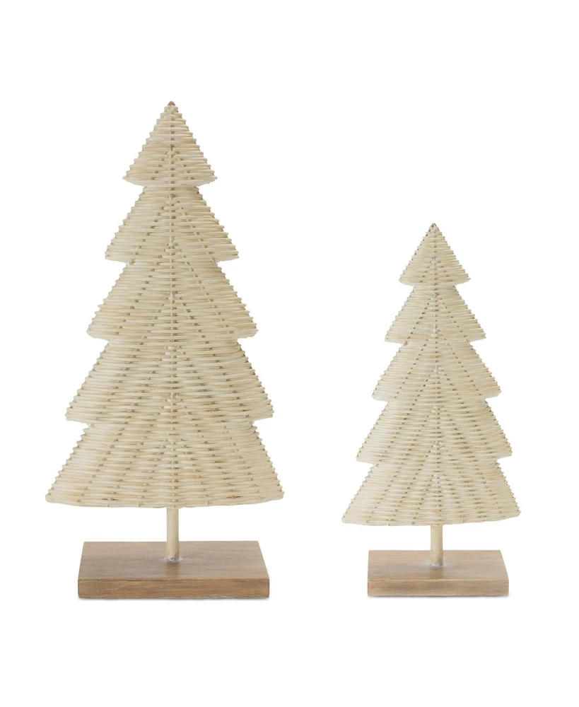 Woven Wicker Design Pine Tree (Set of 2)