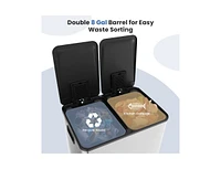 2 x 8 Gallon Dual Trash Can for Kitchen, Office, and Home Use