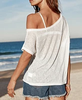 Cupshe Women's White Semi-Sheer Tee