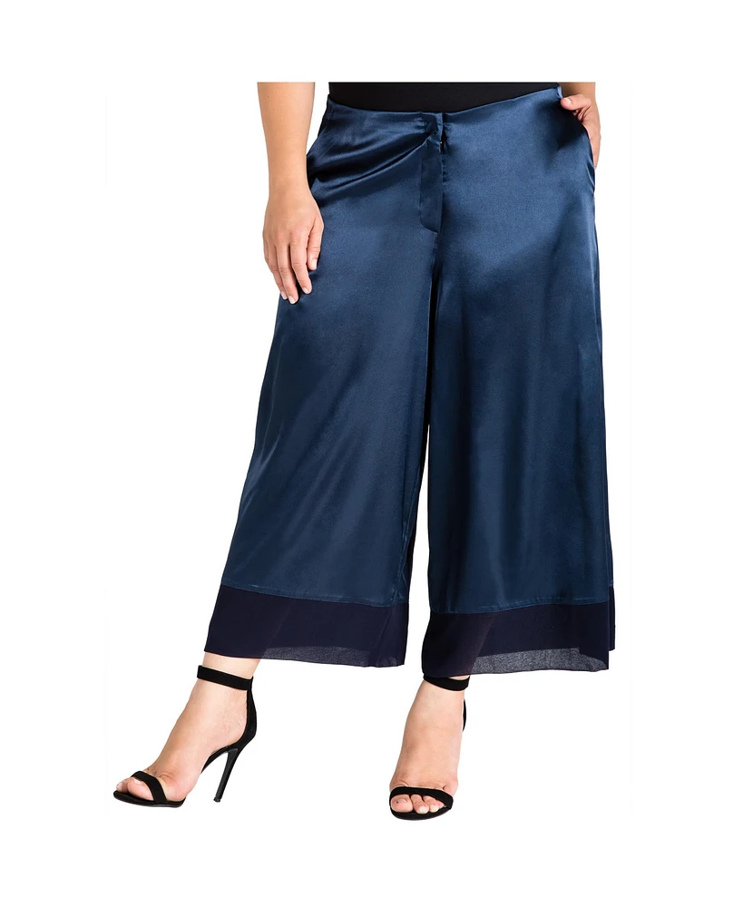 Standards & Practices Women's Chiffon A-line Crop Sateen Pants