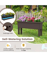 Slickblue 2 Pieces Raised Garden Beds Self-Watering Planter Box with Detachable Legs and Drainage Hole