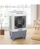 Yescom 4120 Cfm Evaporative Air Cooler 200W 3 in 1 Portable Swamp Cooler & Humidifier,50L Top Water Tank,3 Modes & 7.5H Timer,90° Oscillation Portable