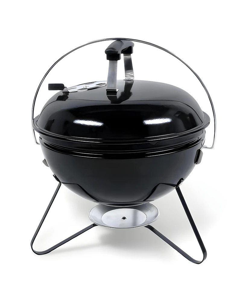 Sugift 14 in. Steel Bbq Grill with Lid Portable Charcoal Grill for Outdoor Camping