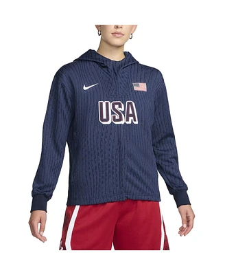 Nike Women's Blue Usa Basketball Authentic On-Court Game Full-Zip Jacket