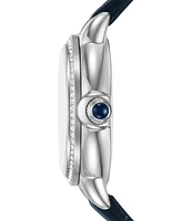 Emporio Armani Women's Blue Leather Strap Watch 32mm