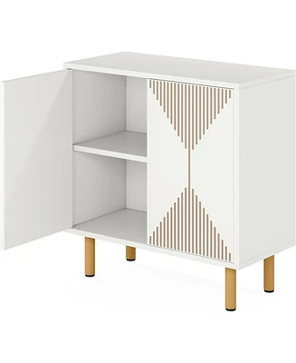 Tribesigns Sideboard Storage Cabinet, Wooden Buffet Floor Cabinet with Doors, Accent for Living Room