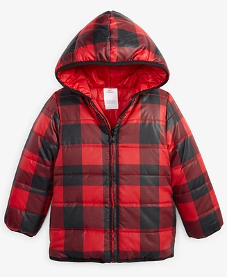 Epic Threads Toddler Boys Buffalo Plaid Reversible Puffer Jacket, Created for Macy's