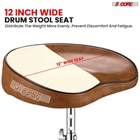 5 Core Drum Throne Padded Guitar Stool Height Adjustable Ergonomic Music Chair For Adults And Kids w Anti Slip Rubber Feet - Ds Ch Br Sdl
