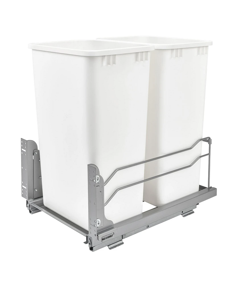 Rev-a-Shelf Double Pull Out Trash Can 50 Qt with Soft-Close, 53WC-2150SCDM-211