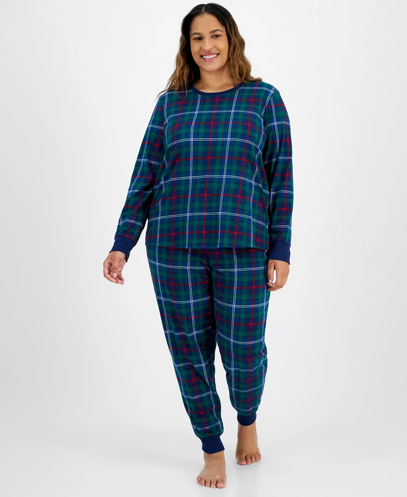 Family Pajamas Plus 2-Pc. Cotton Plaid Set, Created for Macy's