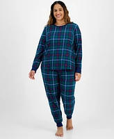 Family Pajamas Plus 2-Pc. Cotton Plaid Holiday Pajamas, Created for Macy's