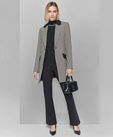 Karl Lagerfeld Paris Women's Checkered One-Button Blazer