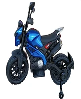 Streamdale Furniture 12V Electric Dirt Bike with Training Wheels & Pu Seat