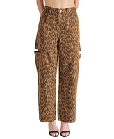 Steve Madden Women's Maise Leopard-Print Barrel-Cut Pants