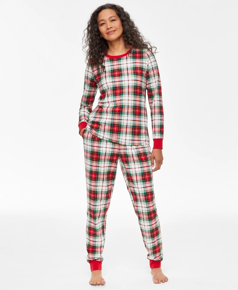 Holiday Lane Women's Winterton Plaid Cotton Matching Family Pajamas Set, Created for Macy's