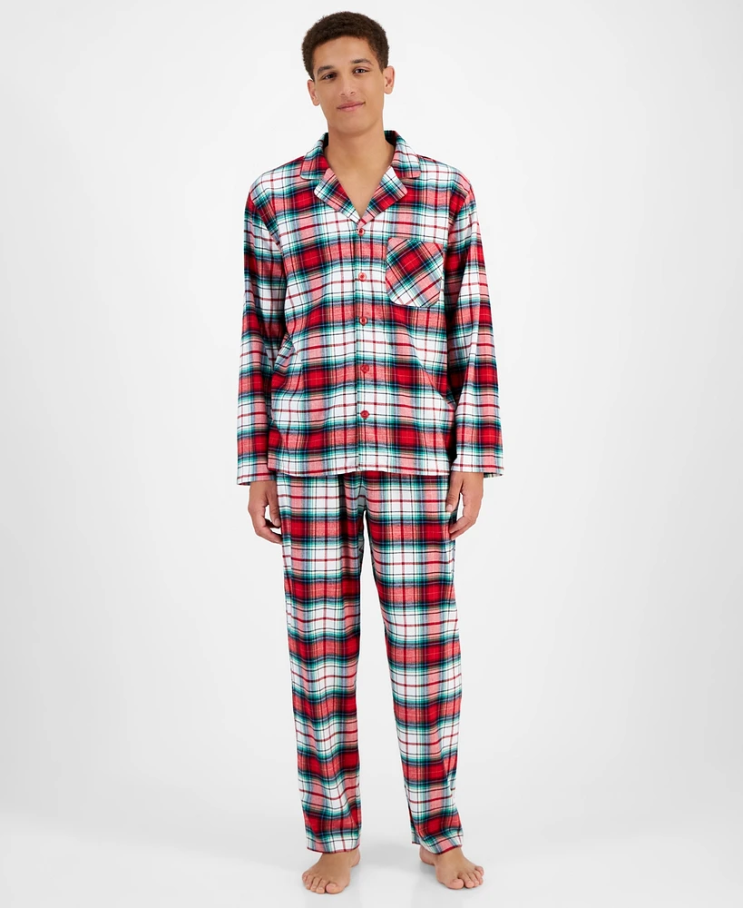 Family Pajamas Men's 2-Pc. Winterton Cotton Plaid Notch-Collar Set, Created for Macy's