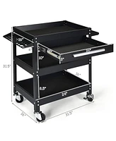 Slickblue Rolling Tool Cart Mechanic Cabinet Storage ToolBox Organizer with Drawer-Black