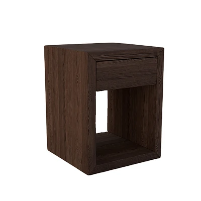 Woodek Narrow Mid-Century Modern Solid Hardwood Walnut Finish Floating Nightstand with Drawer - Bedside Table for Bedroom