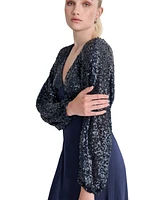 Dkny Women's Sequin Embellished Blouson-Sleeve Gown