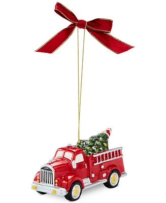 Spode Christmas Tree Fire Truck & Tree Ornament