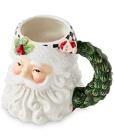 Spode Christmas Tree Black & White Santa Mug