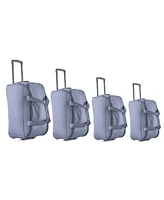 Izod Carol Nylon Soft shell Lightweight Duffel 360 Dual Spinning Wheels Combo Lock 4 Piece Tylley Bag Set