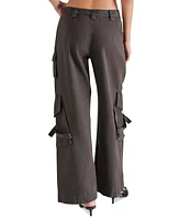 Steve Madden Women's Eos Cotton Wide-Leg Cargo Pants