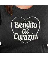 Hybrid Apparel Bendito Tu Corazon Plus Graphic Tee