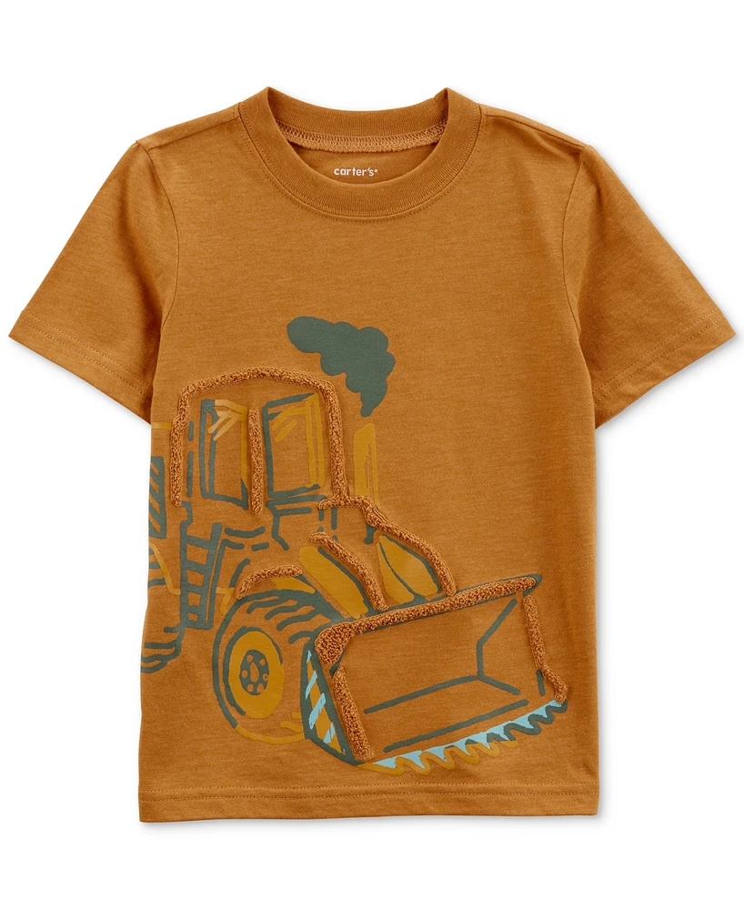 Carter's Toddler Boys Bulldozer Flocked Graphic T-Shirt