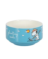 Peanuts Snoopy 4 Pack Stackable 5.5" Decorate Stoneware Bowl Set