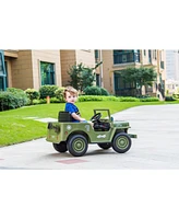 Streamdale Furniture Kid's Ride-On Electric Car with Trunk, Hood, Shovel, and Music Player