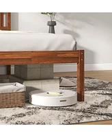 Sugift Twin Size Wood Bed Frame with Headboard and Slat Support