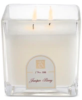 Aromatique Juniper Berry Clear Cube Glass Candle, 12 oz.