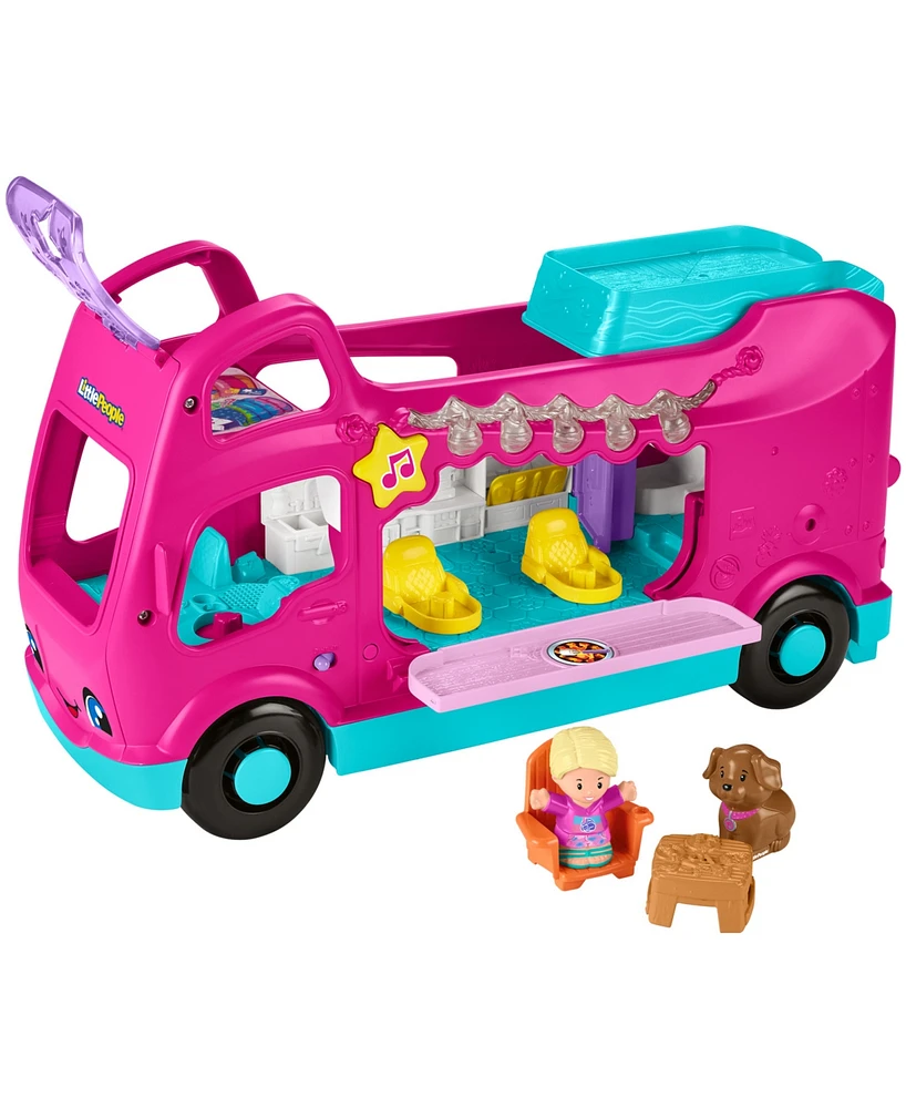 Fisher-Price Little People Barbie Little Dreamcamper Rv Playset with Music, Lights and 2 Figures - Multi