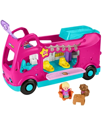 Fisher-Price Little People Barbie Little Dreamcamper Rv Playset with Music, Lights and 2 Figures