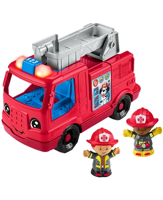 Fisher-Price Little People Fire Truck Musical Toddler Toy with Lights Sounds 2 Figures - Multi