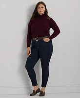 Lauren Ralph Plus Shoulder-Patch Turtleneck Sweater