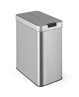 Slickblue 13.2 Gal Slim Kitchen Trash Can with Wing Lids and Stainless Steel Frame