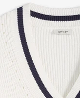 On 34th Women's V-Neck Tipped Sweater, Created for Macy's