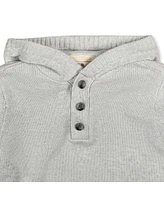 Hope & Henry Baby Boys Organic Long Sleeve Henley Sweater Hoodie