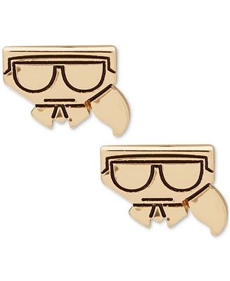 Karl Lagerfeld Paris Gold-Tone Karl Kocktail Stud Earrings