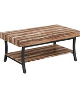 Tribesigns Farmhouse Coffee Table with Storage, 2