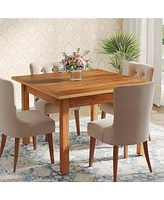 Tribesigns Wood Dining Table Farmhouse Kitchen for Room Living Room, 2-4 Person Square Dinner Tables with Wooden Legs O