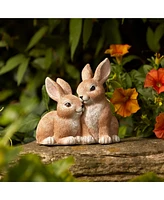 Slickblue Double Bunny Set of 2 Adorable Decorative Accents for Home and Garden