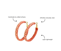 Ink + Alloy Holly Two-Color Woven Raffia Hoops