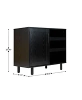 Aloise Bar And Sideboard With Storage Cabinet, Hanging Stemware Holders Bottle